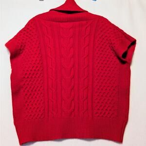 Anthropologie Cable-Knit Turtleneck Poncho Sweater XS Oversized